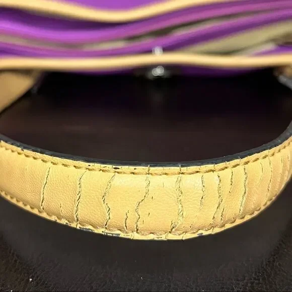 Giani Bernini Saffiano Bright Purple Tote Bag Leather Purse Medium Sized - Picture 10 of 15